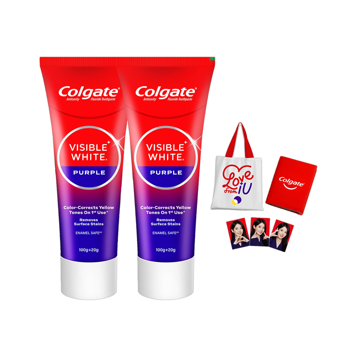 Colgate Visible White Purple Toothpaste Signed Gratitude Journal & Tote Bag Toothpaste