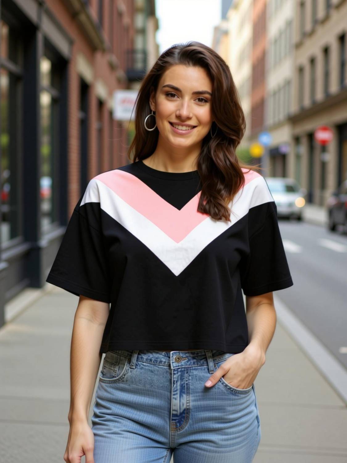 Maheshvi Casual Color Block Women Pink Top