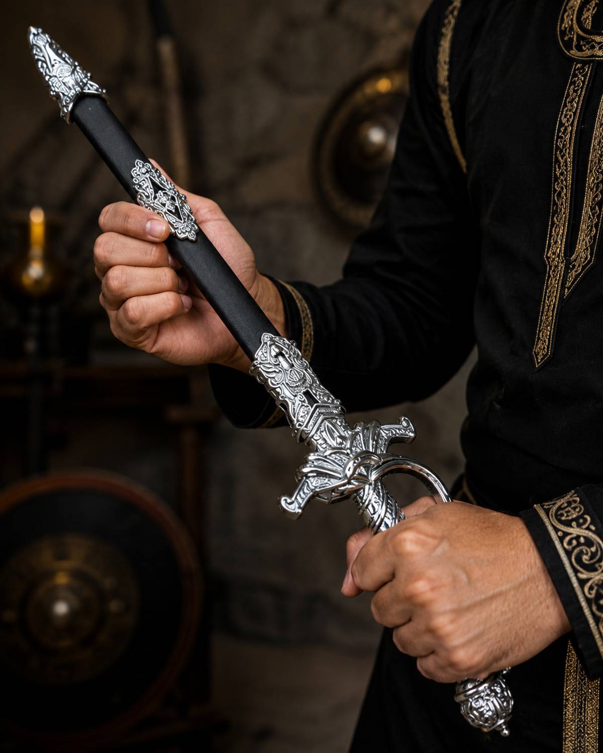 Celestino Plastic Sword Black & Silver - Image 3