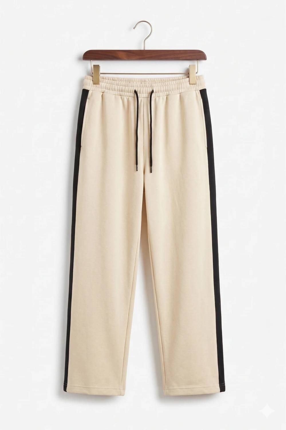 S2SFASHIONS Beige Striped Men Track Pants - Image 5
