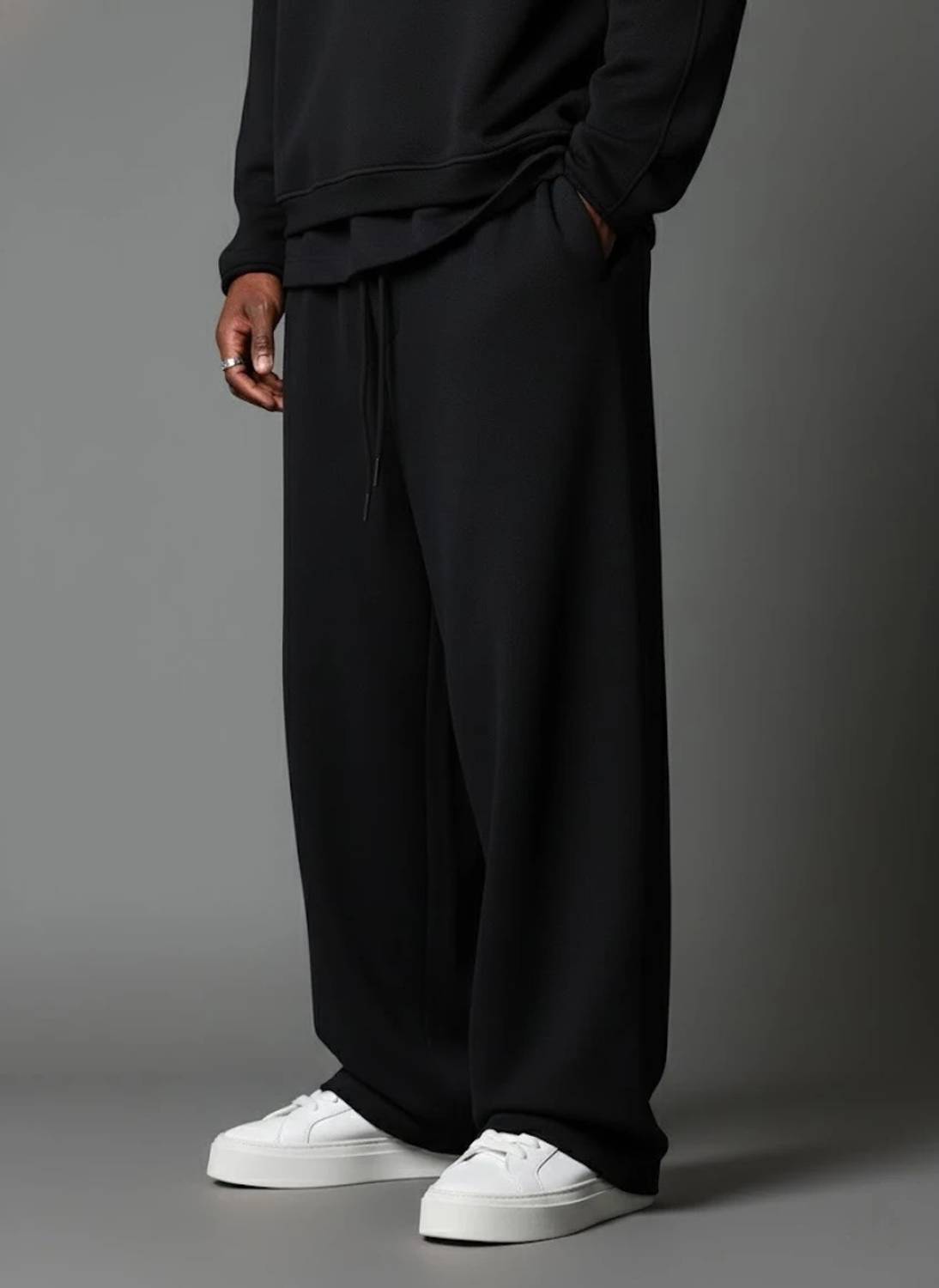 Morte Paple Solid Men Black Track Pants - Image 4
