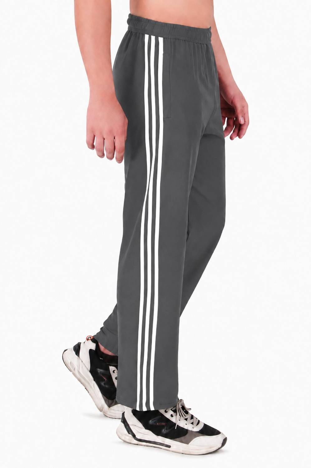 KANIS FIT Striped Grey Track Pants - Image 5