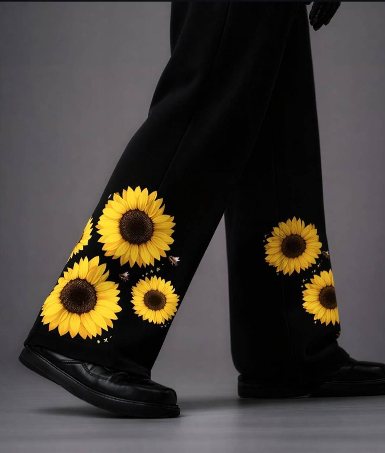 MITTRO Floral Print Black Track Pants - Image 1