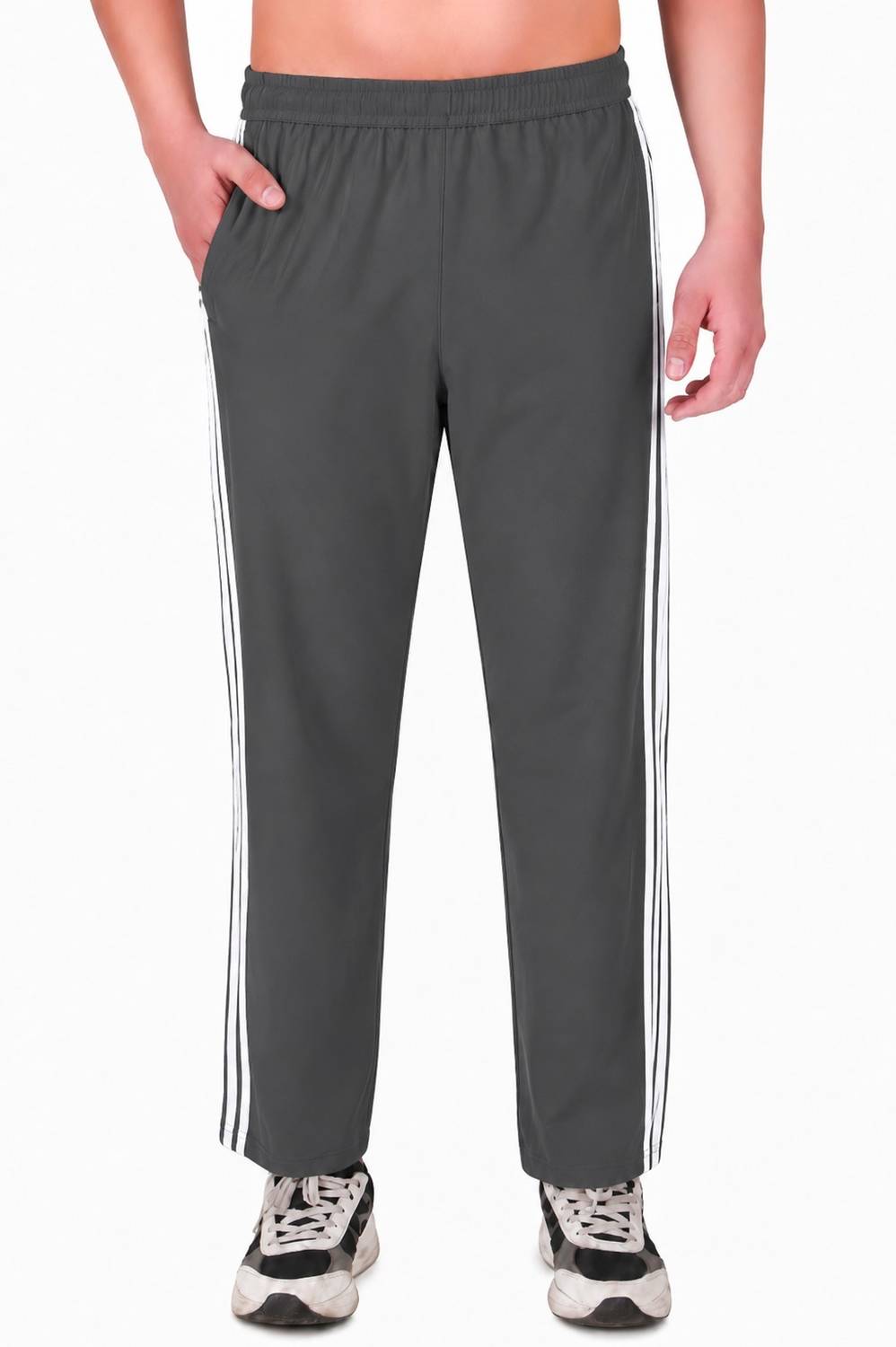 KANIS FIT Striped Grey Track Pants - Image 3