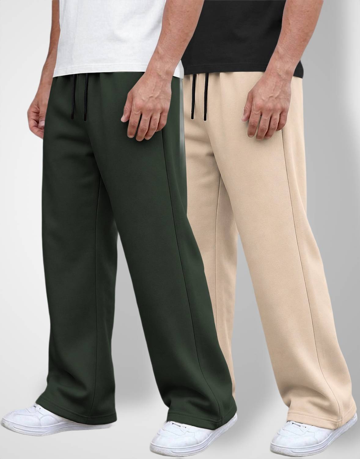 SPECTATOR Men Olive, Beige Track Pants - Image 3