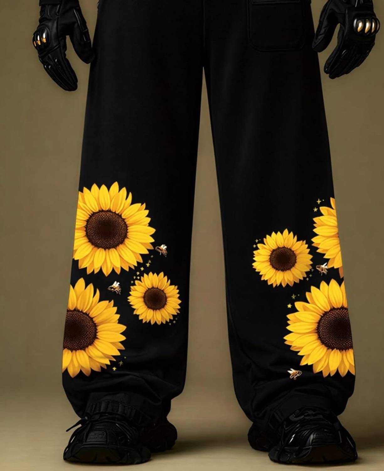 MITTRO Floral Print Black Track Pants - Image 3