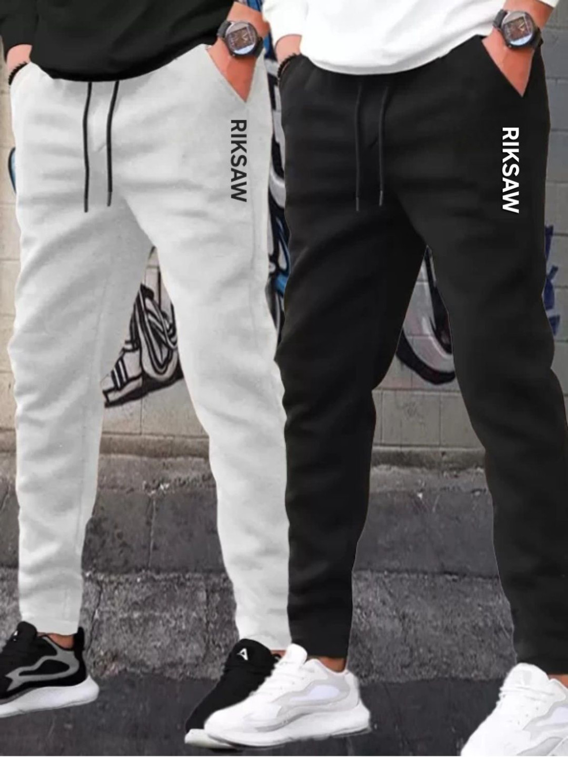 RUSKSUN Printed Men Black, Grey Track Pants