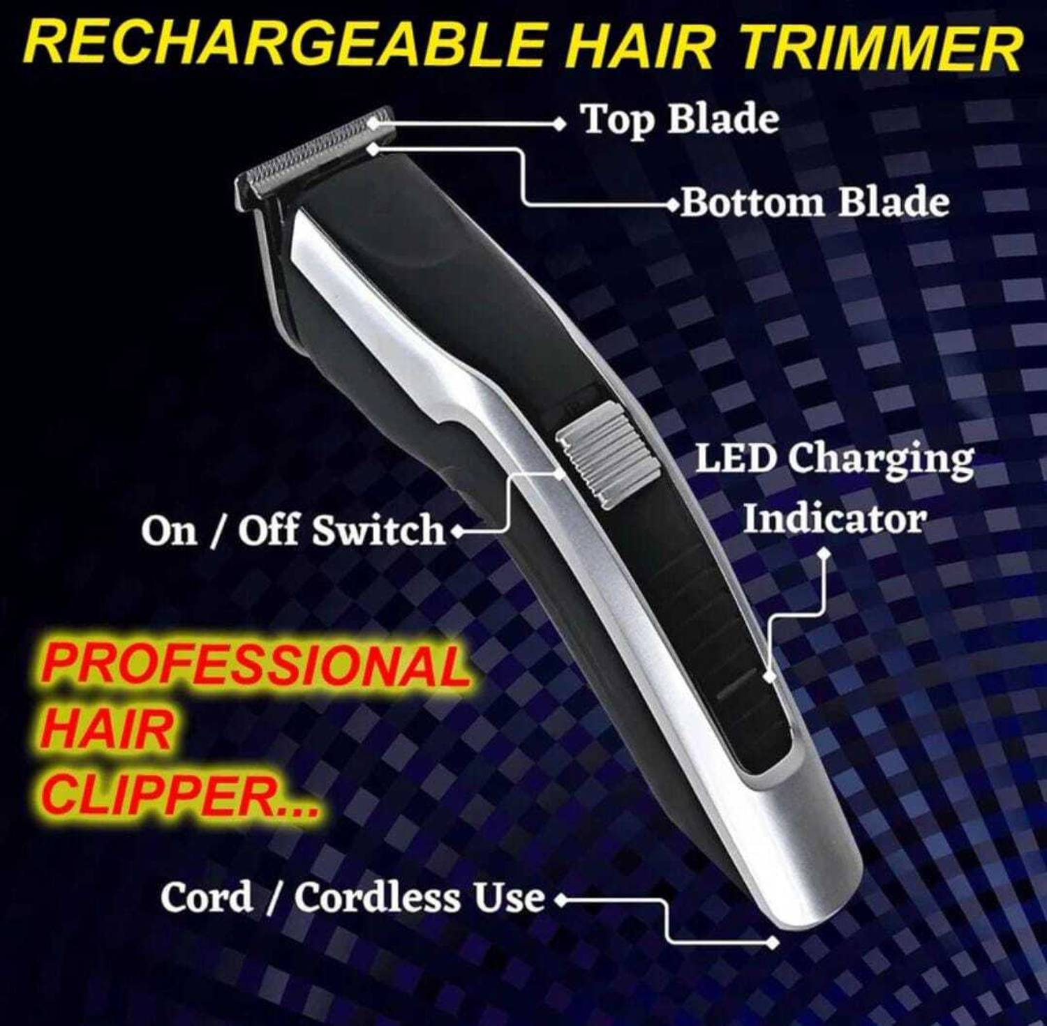 Dazzel Flex AT-538 Trimmer, Silver, Black - Image 3