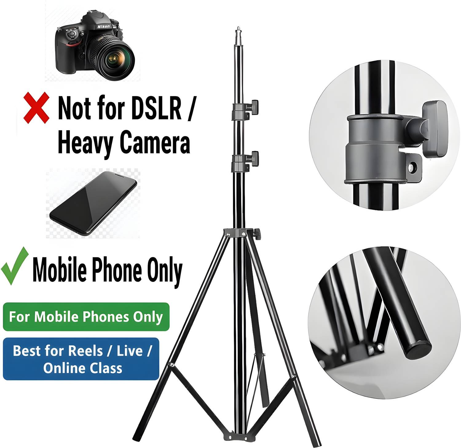 BONTECH 7 Feet Aluminum Alloy Studio Light Stand - Image 3