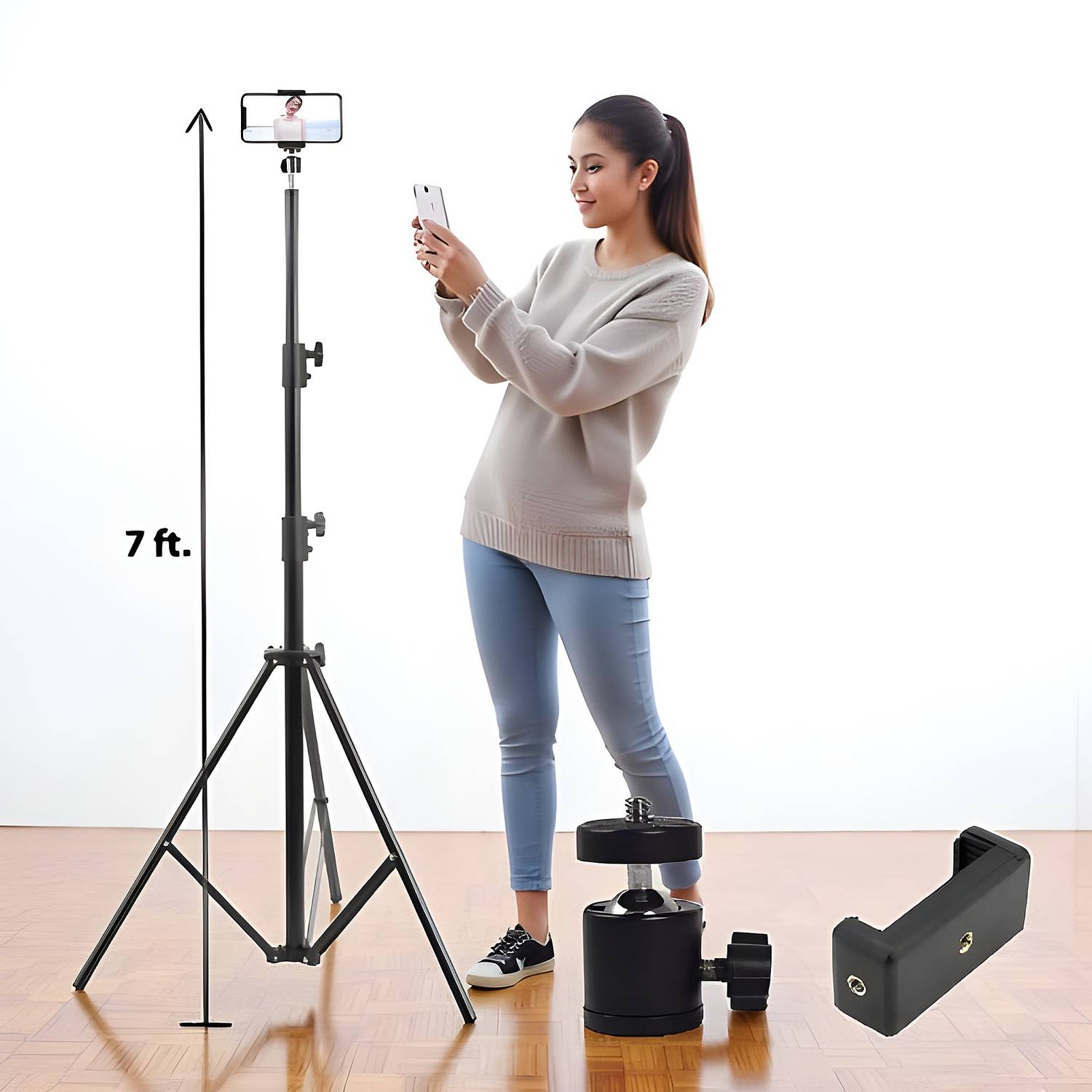 BONTECH 7 Feet Aluminum Alloy Studio Light Stand - Image 5