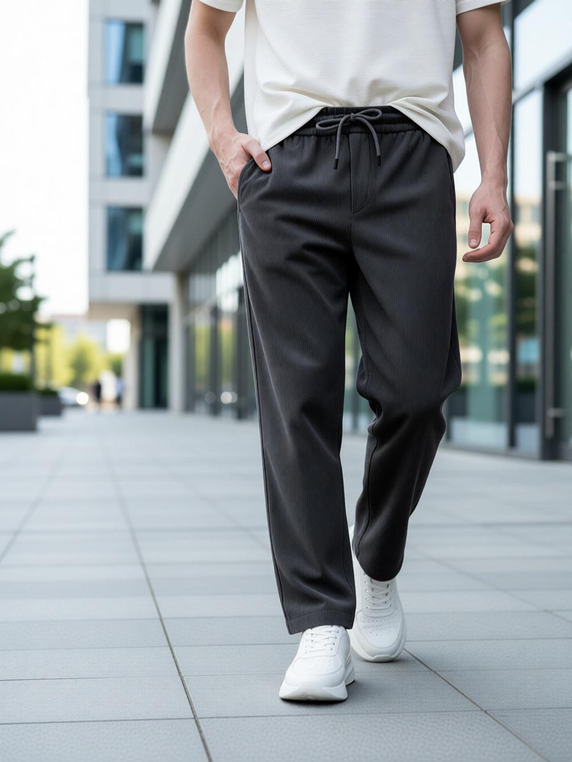 GIBBONTE Men Grey Track Pants