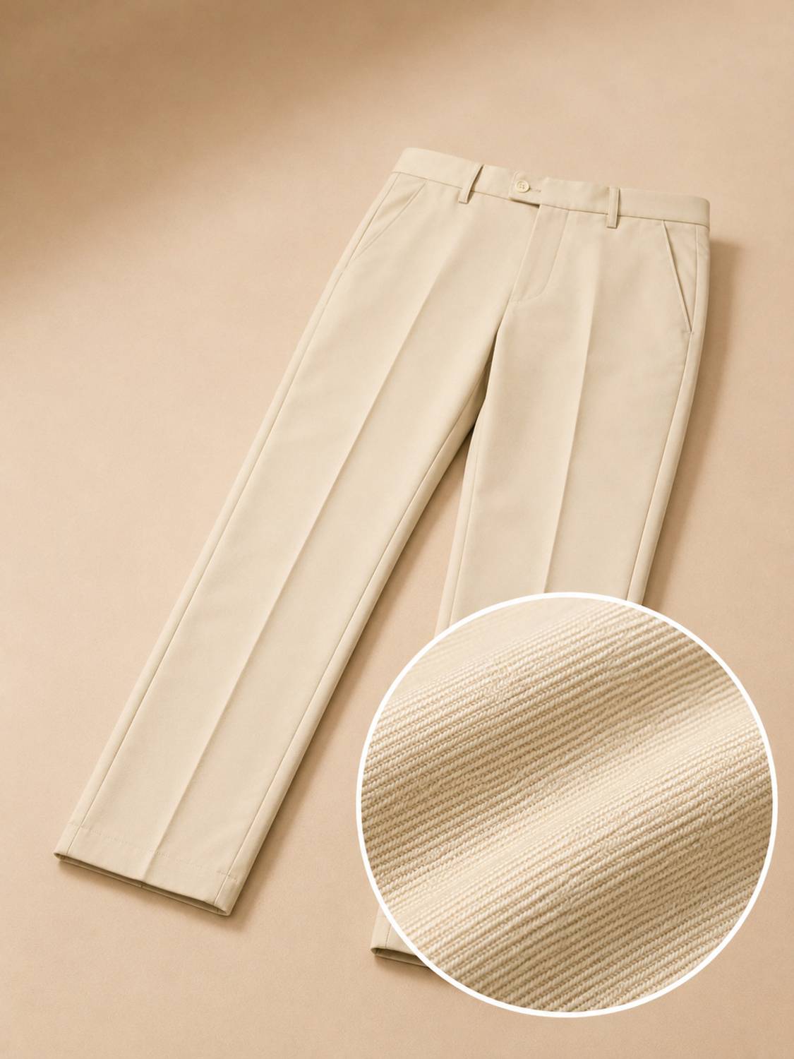 GANPATISULZ Slim Fit Men Beige Trousers - Image 5