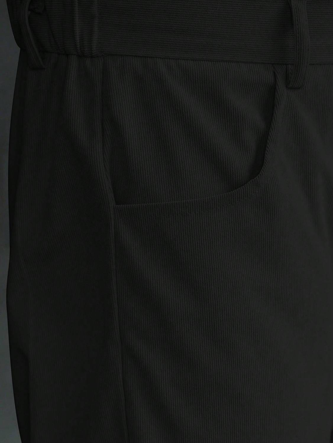 Plus91 Loose Fit Men Black Trousers - Image 4