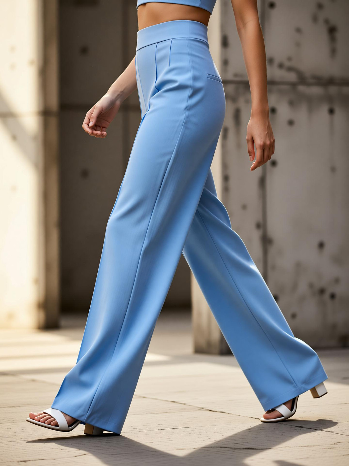 OOWL Regular Fit Women Blue Trousers