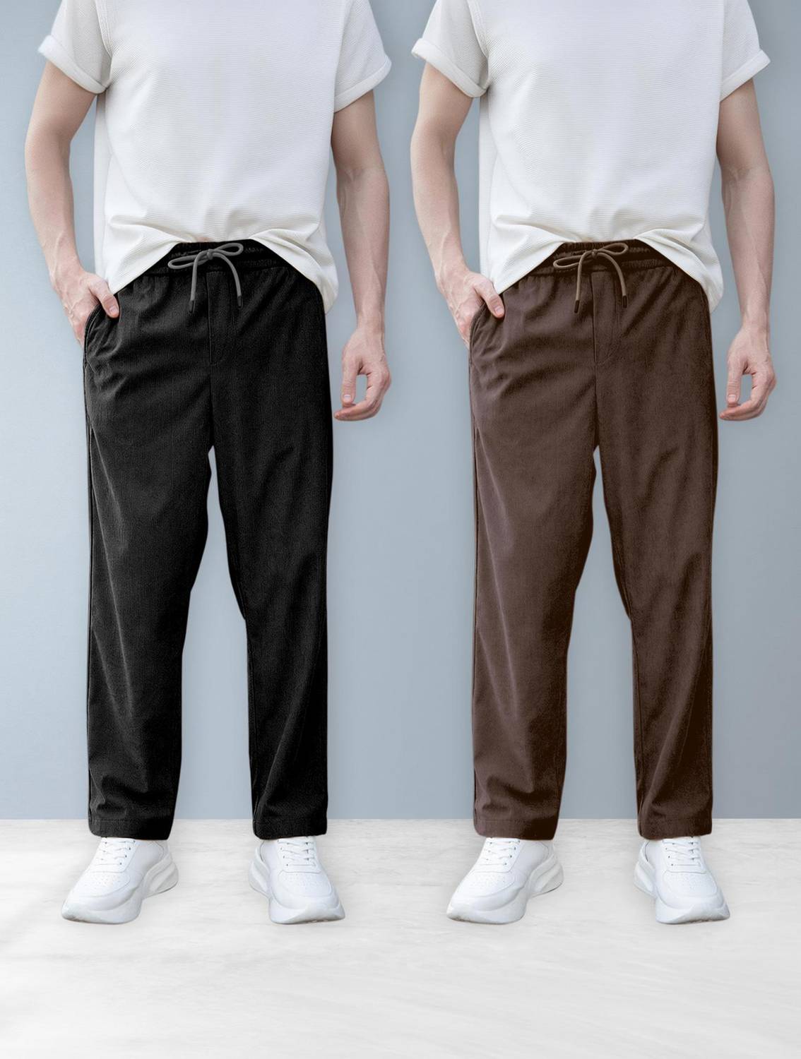 GIBBONTE Relaxed Men Black Trousers - Image 1
