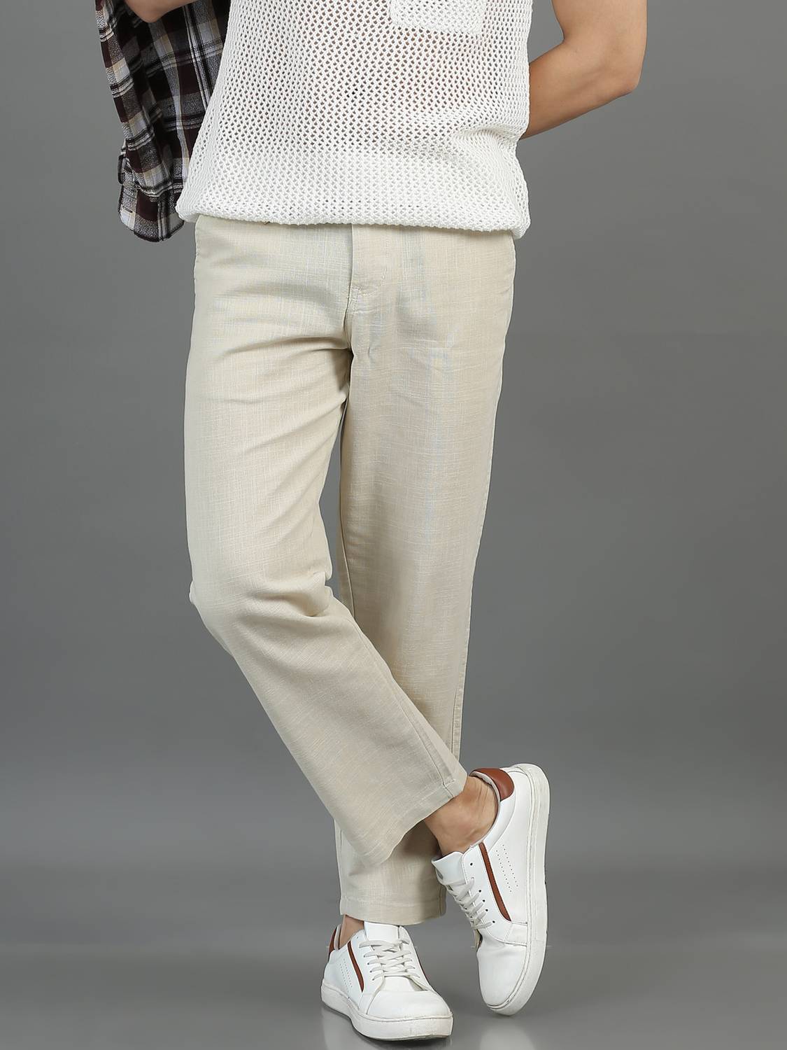 HouseOfCommon Relaxed Men Cream Trousers - Image 5