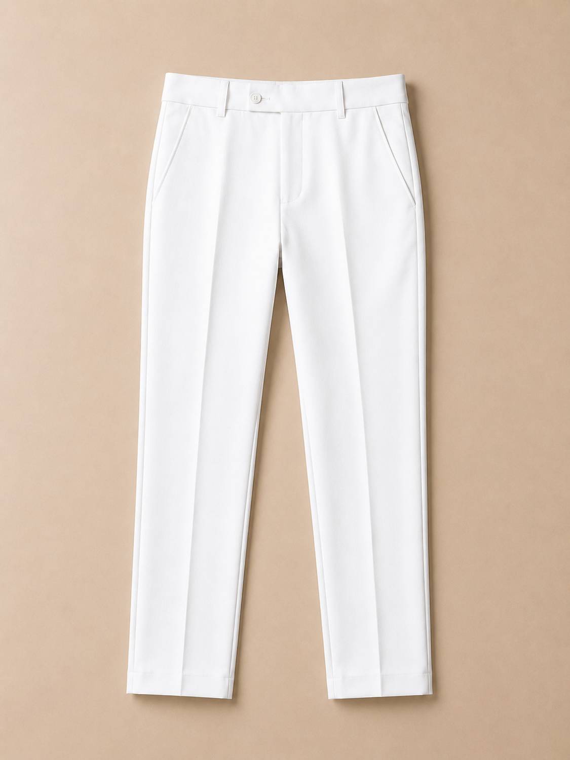 GANPATISULZ Slim Fit Men White Trousers - Image 1
