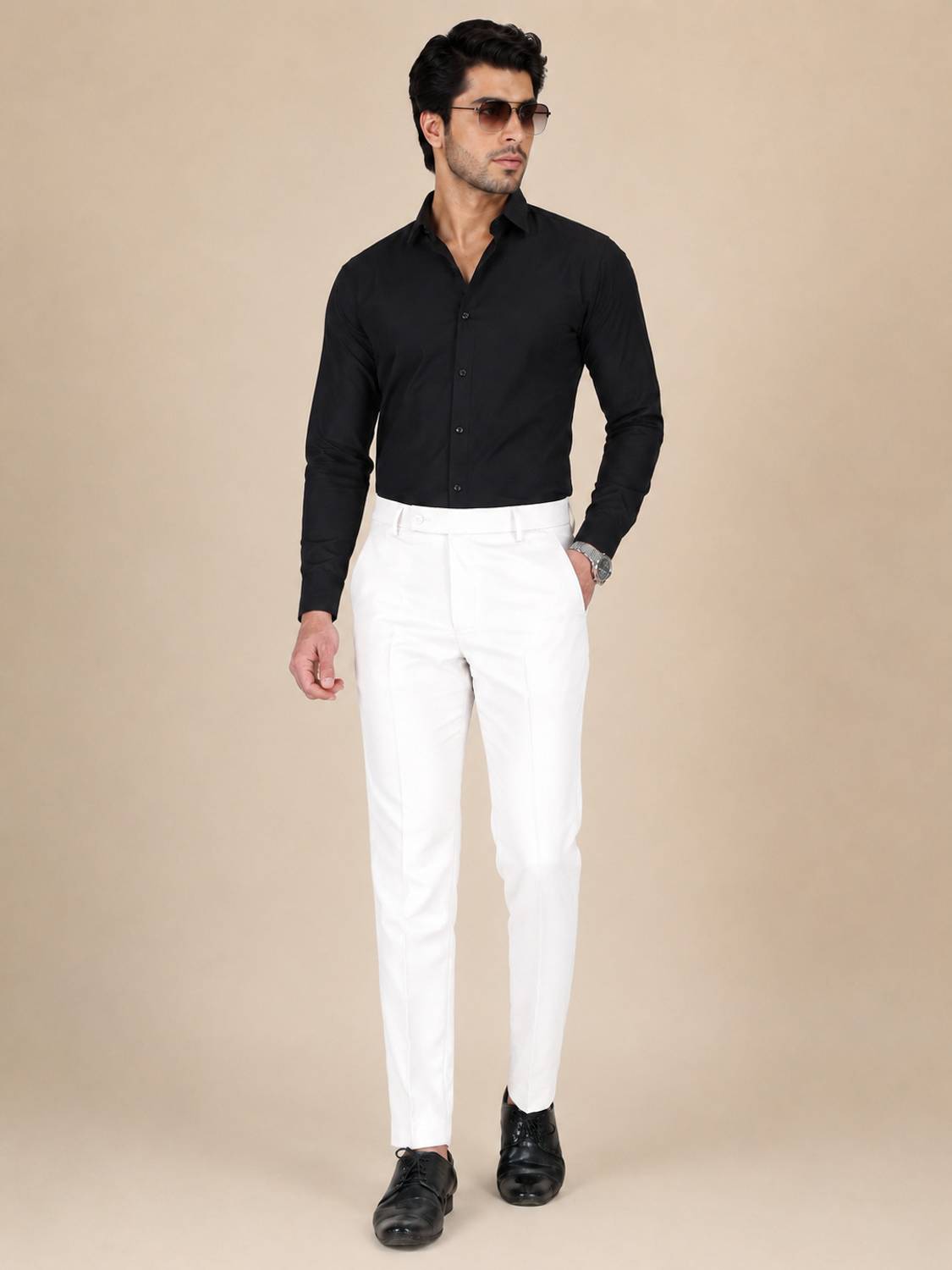 GANPATISULZ Slim Fit Men White Trousers - Image 3
