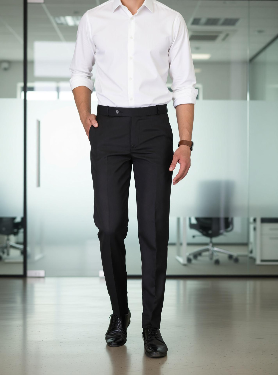KANU FASHION Regular Fit Men Black Trousers