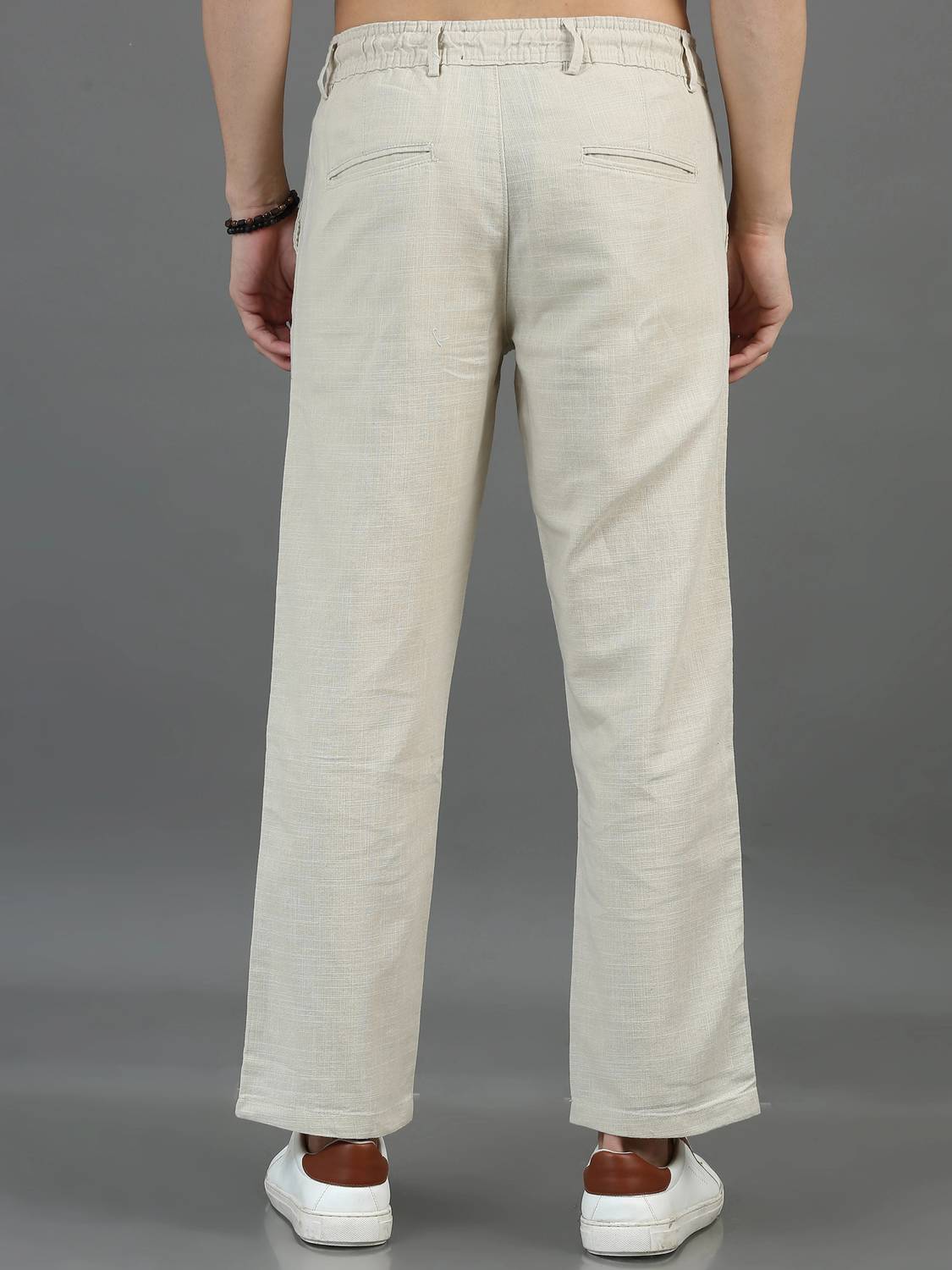 HouseOfCommon Relaxed Men Cream Trousers - Image 2