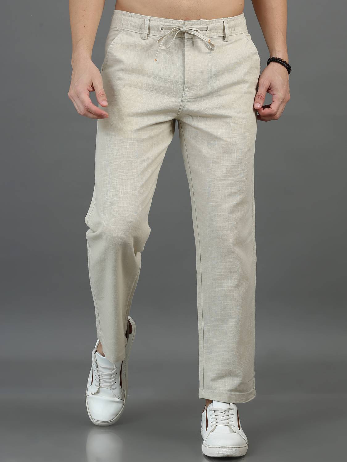 HouseOfCommon Relaxed Men Cream Trousers - Image 1