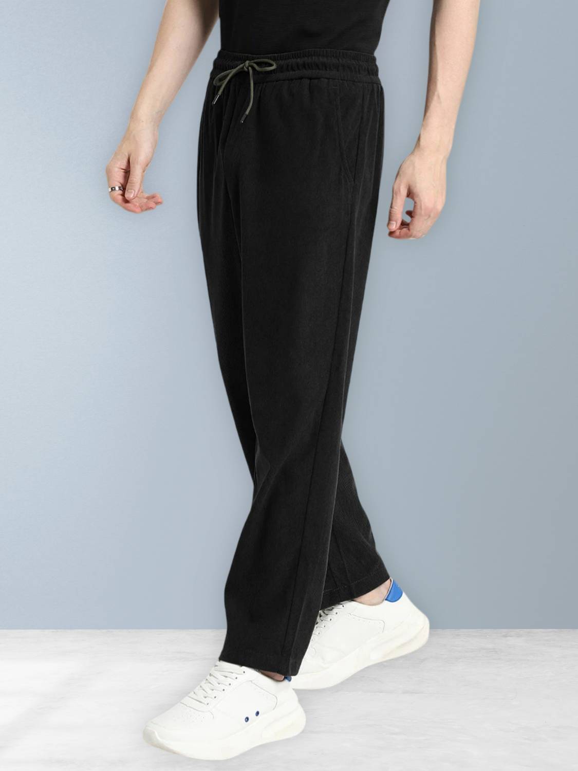 GIBBONTE Relaxed Men Black Trousers - Image 3