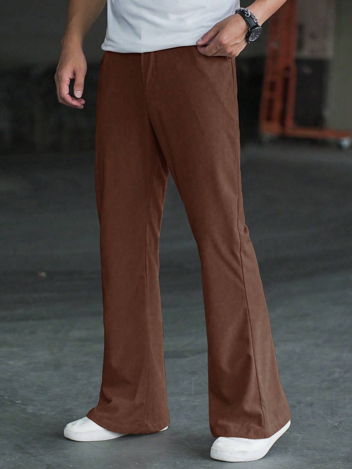 METRONAUT Flared Men Brown Trousers - Image 3