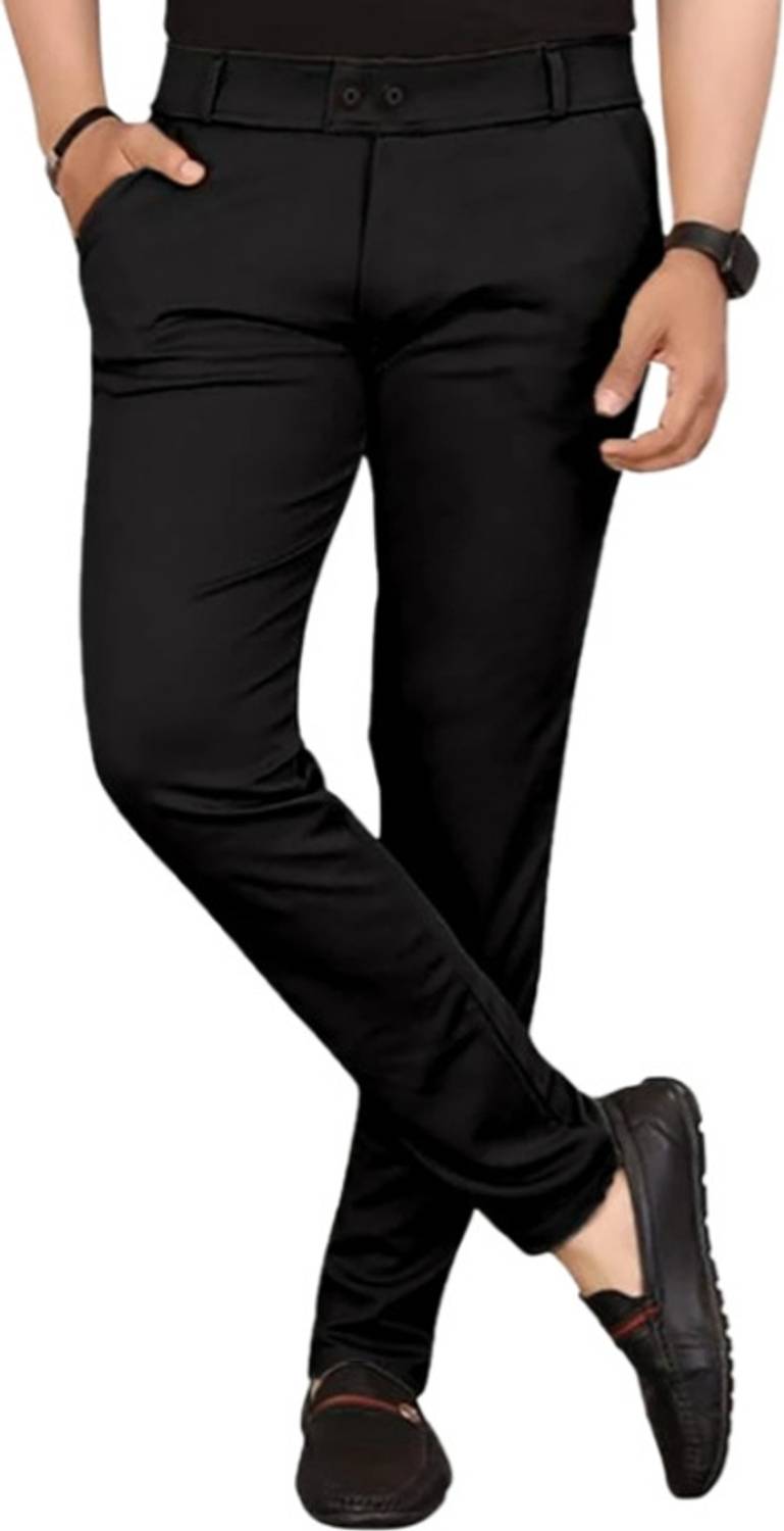TheMutedThreads Slim Fit Men Black Trousers - Image 3
