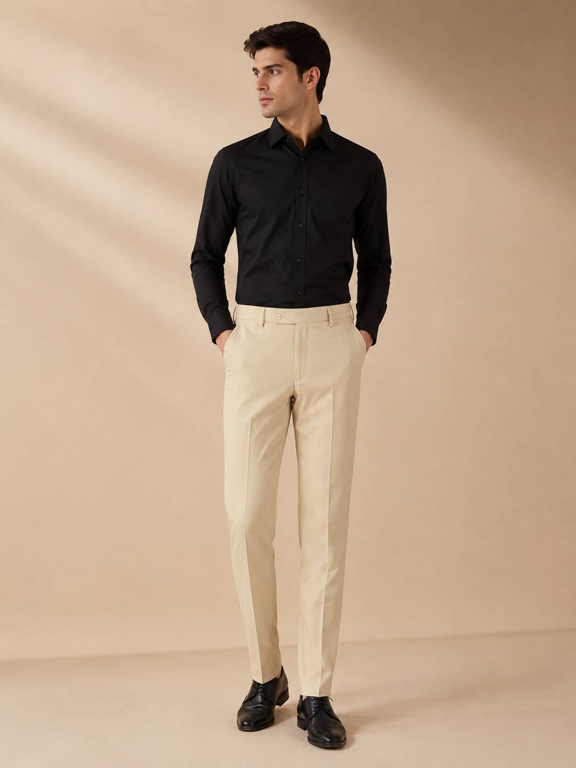 GANPATISULZ Slim Fit Men Beige Trousers - Image 4