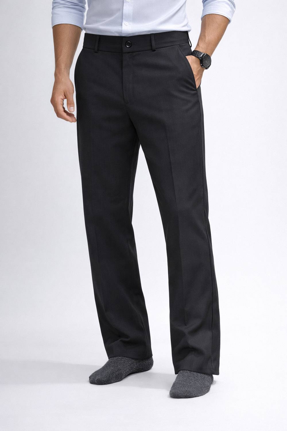 PASIONENTERPRISE Straight Fit Men Black Trousers