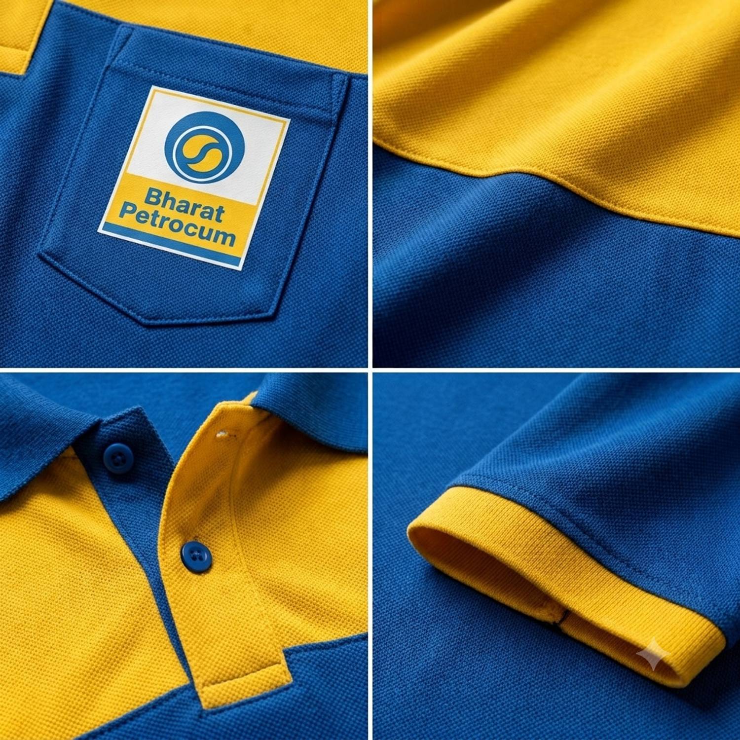 WORK INDIA UNIFORMS Colorblock Men Polo Neck Blue T-Shirt - Image 5
