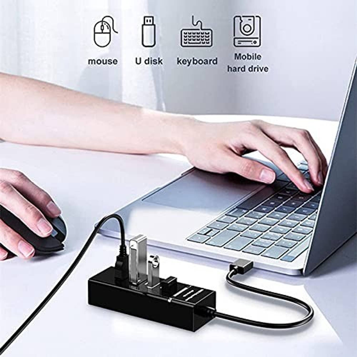 NPU Portable Mini USB Hub 4 Port SuperSpeed 3.0 - Image 4