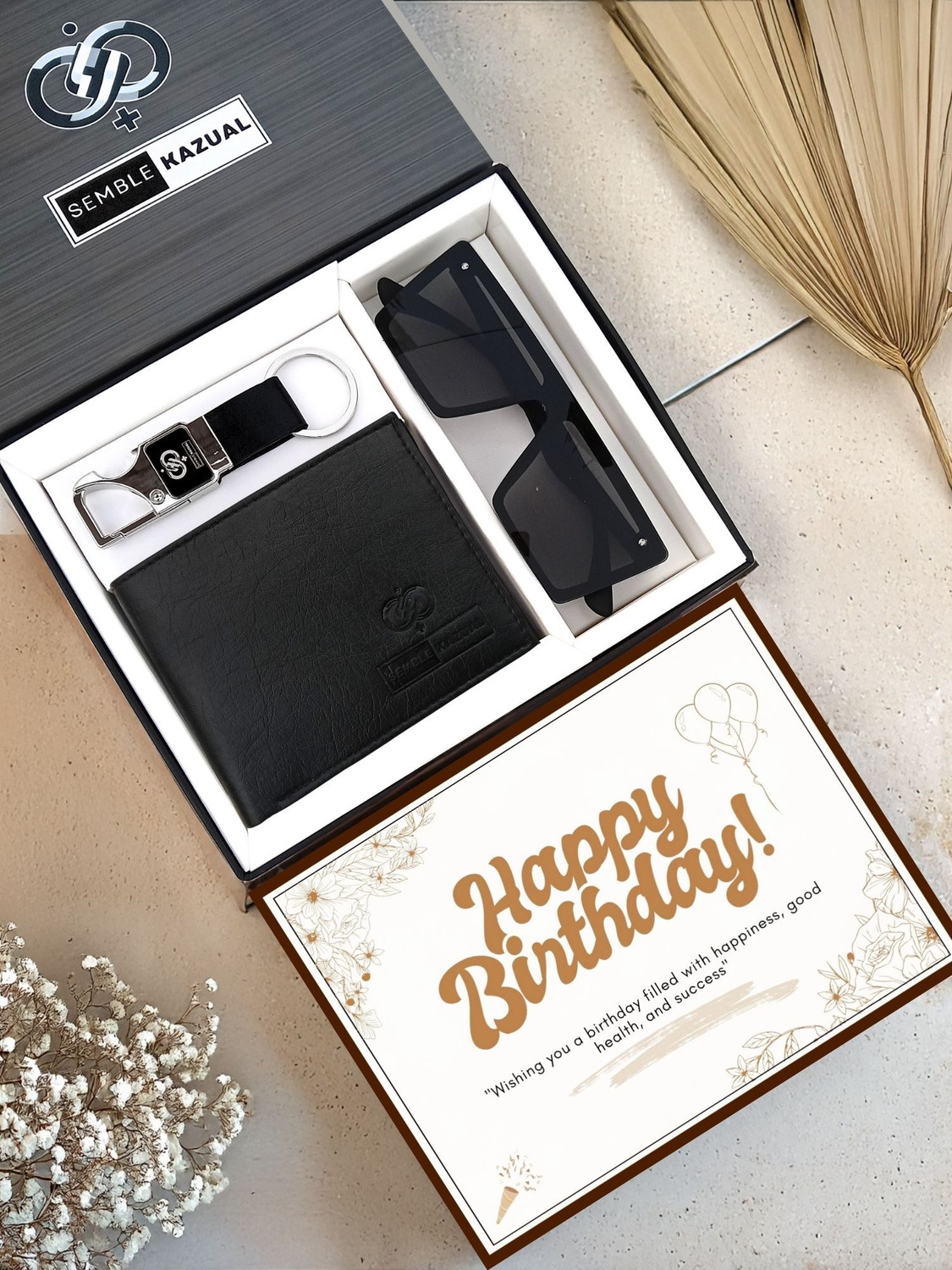 SEMBLE KAZUAL Wallet, Keychain, Greeting Card, Gift Box Gift Set