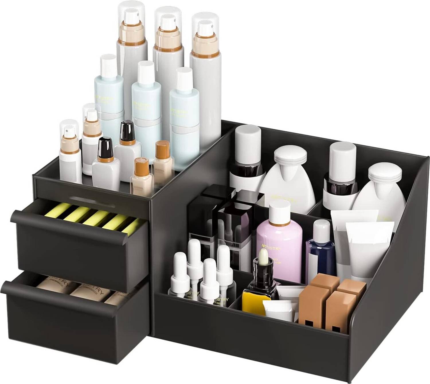 Rudrisha Large Capacity Cosmetic Storage Makeup Drawer Organizer Portable Storage Box