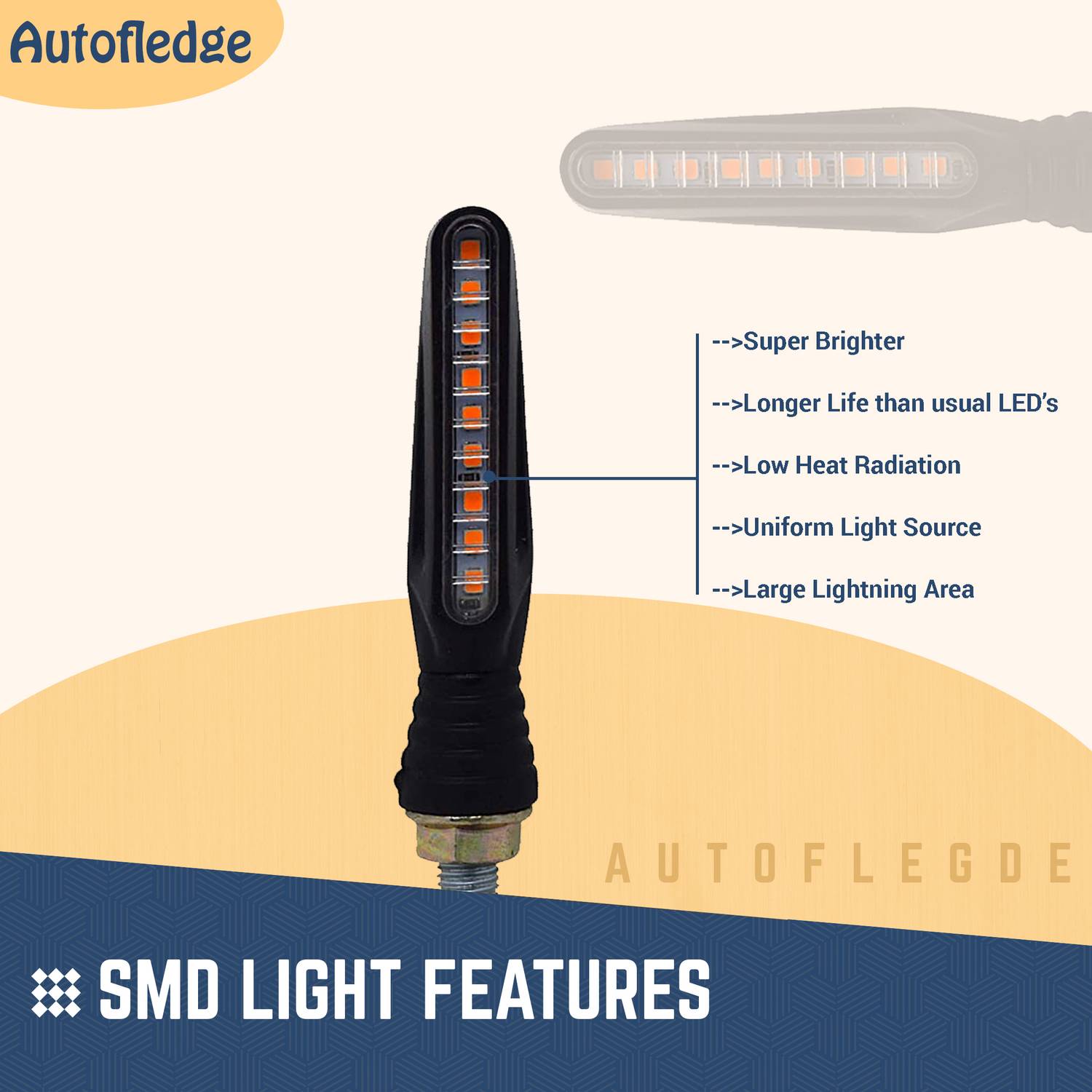 Autofledge LED Indicator Light for Bajaj, Bullet, Hero, Honda, KTM, - Image 3