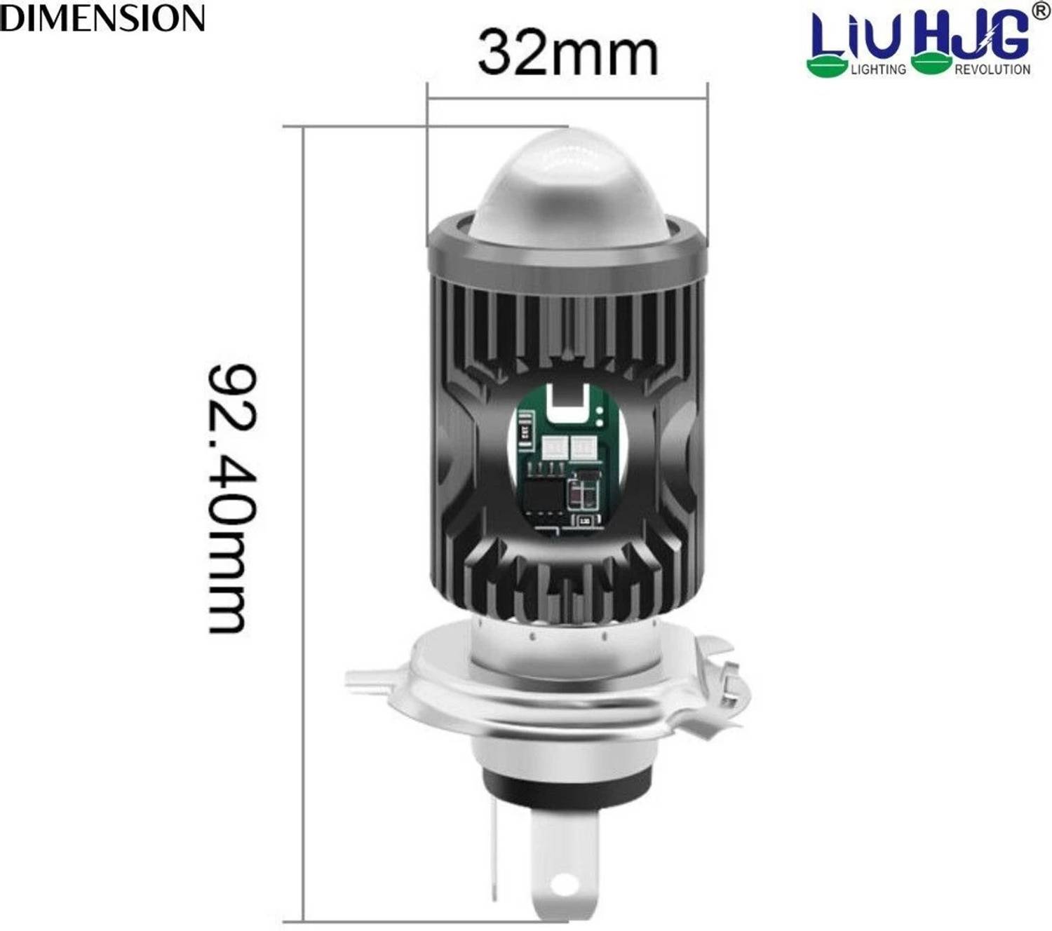 Moto Powerz Yellow/White & Red/Blue Police LED Headlight Bulb - Image 3