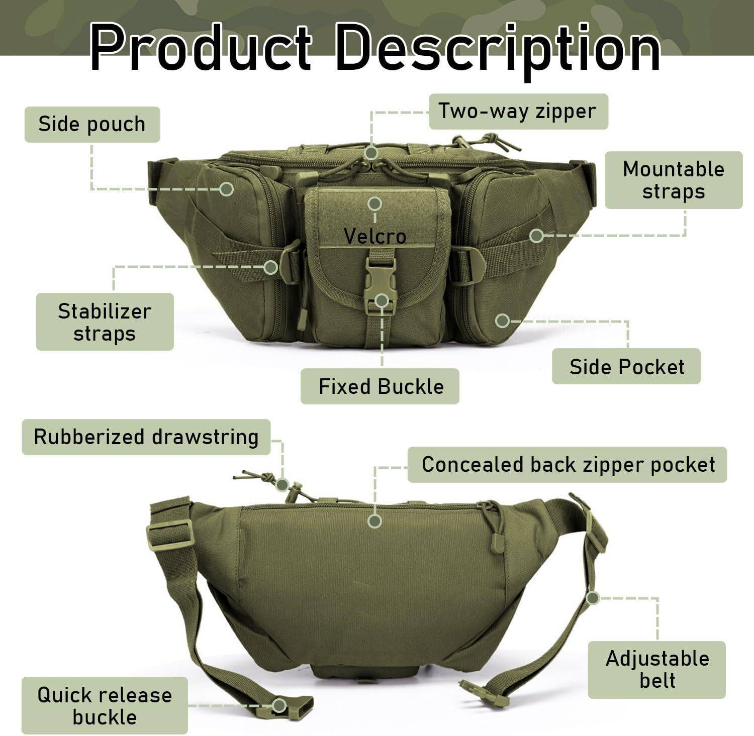 Jumpcarry Outdoor Unisex Waist Bag Poucha10 - Image 3