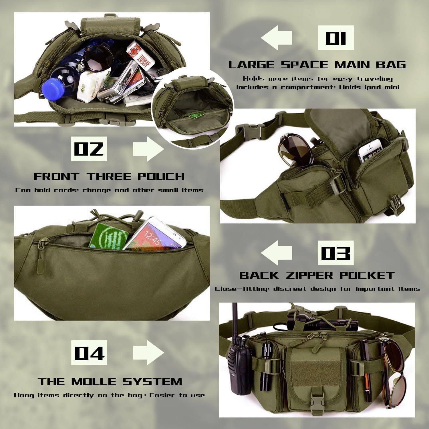 Jumpcarry Outdoor Unisex Waist Bag Poucha10 - Image 5