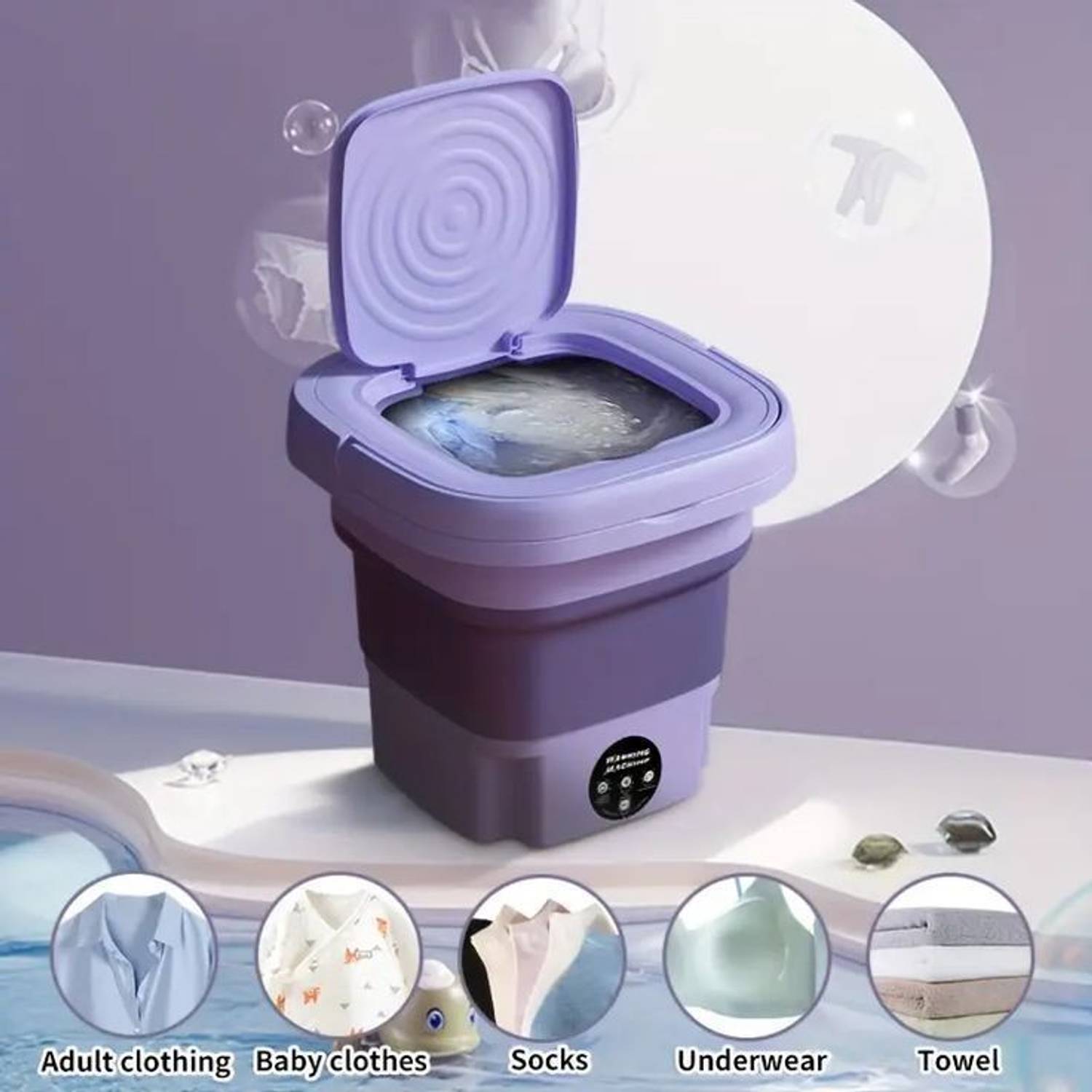 eneeva Mini 9L Portable Foldable Washing Machine - Image 3
