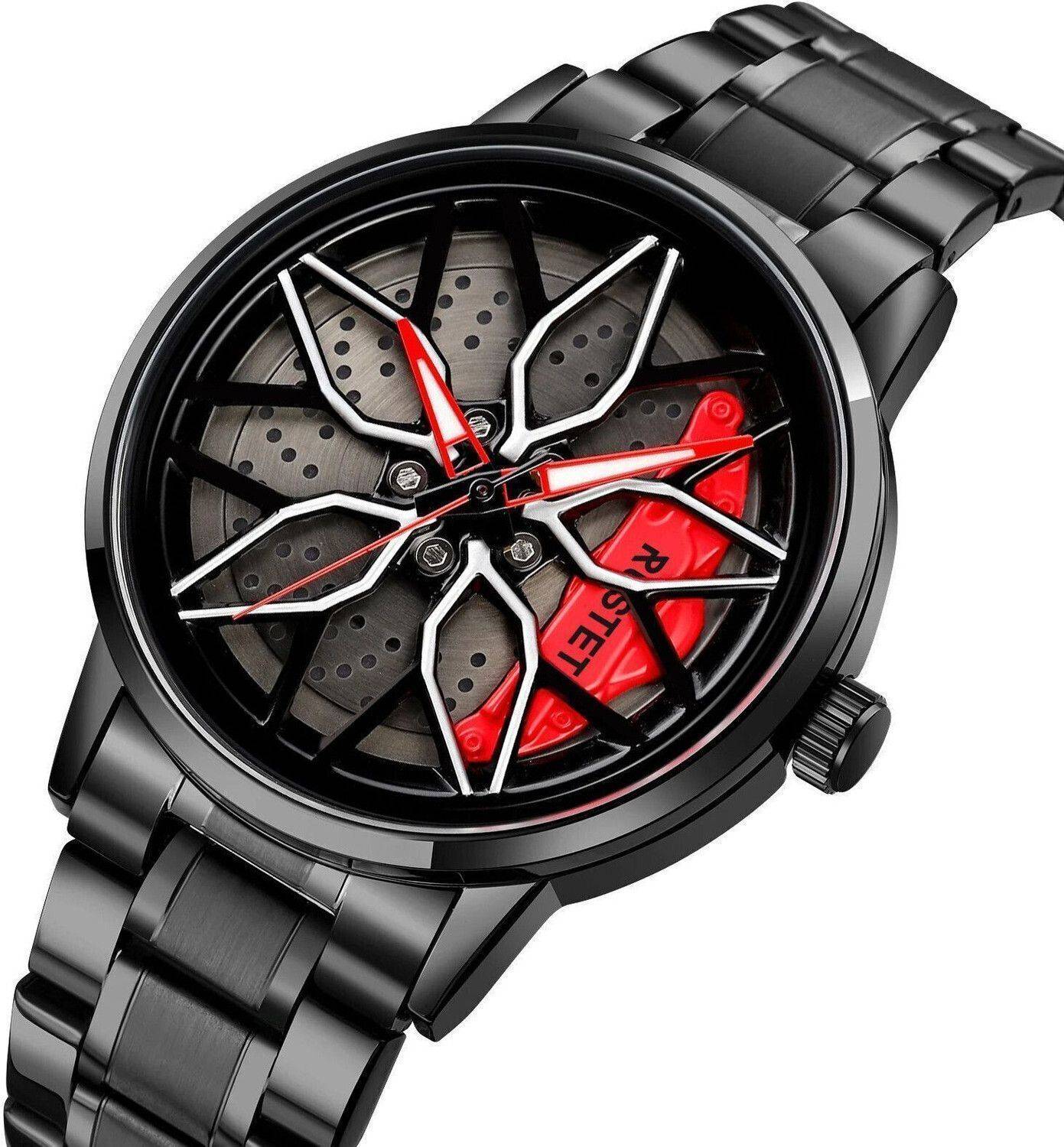 Kanvictz Spinning Car Wheel Gyro Red Watch - Image 3