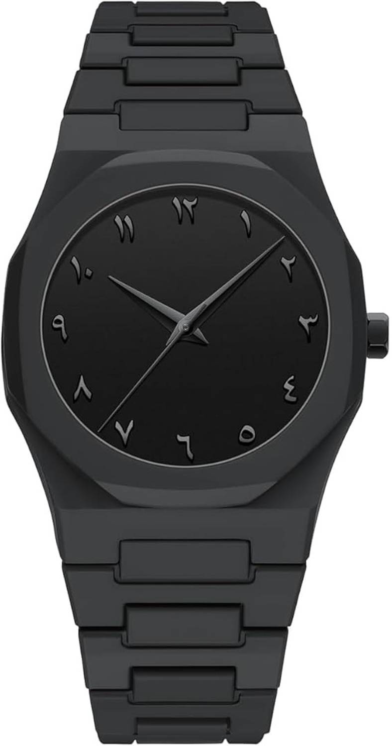 K&K Arabic Aura Matte Charcoal Analog Watch - Men - Image 2
