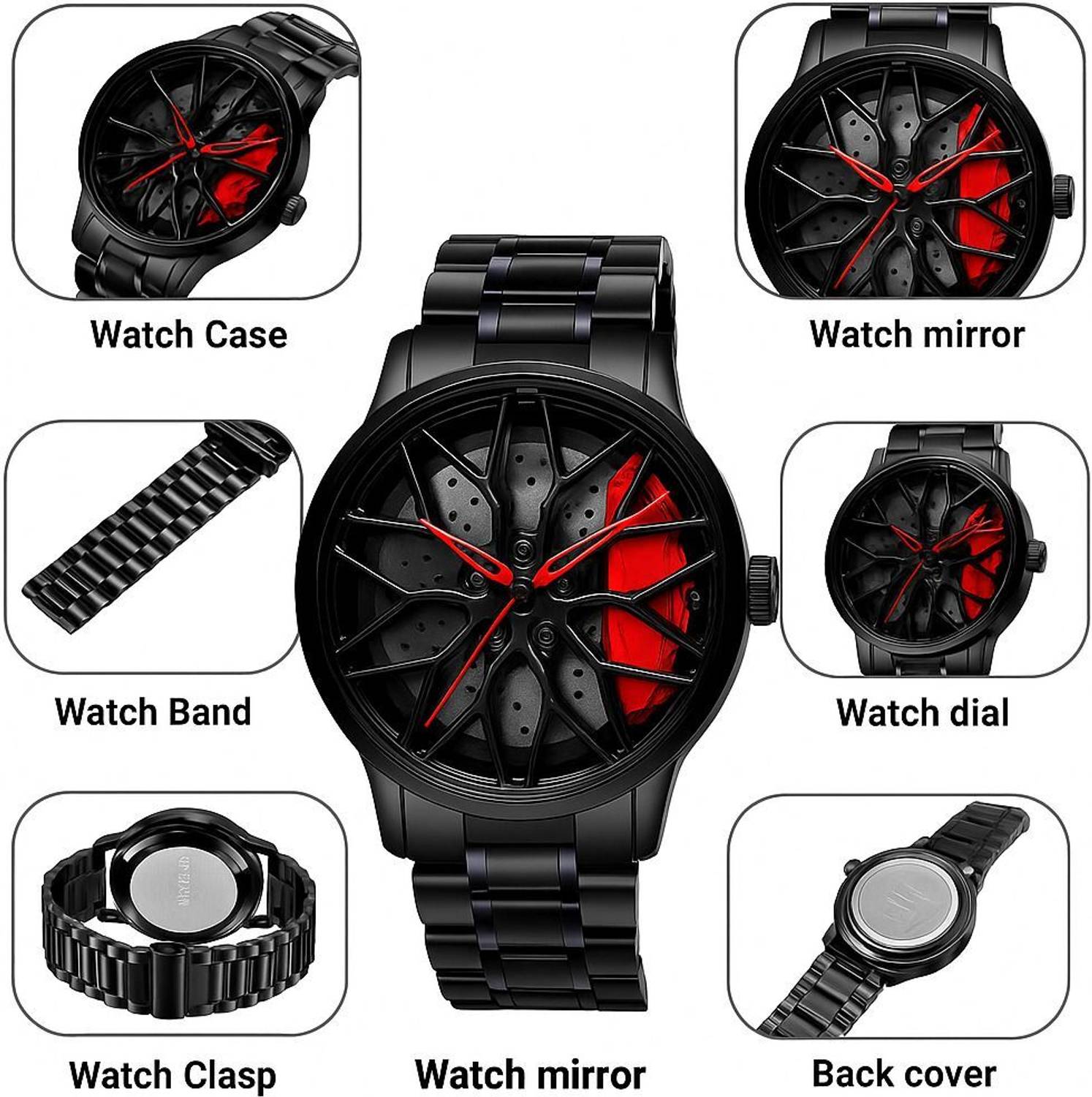 OneStopNow Luxury Black Stainless Steel Men's Watch RICK_01 - Image 2