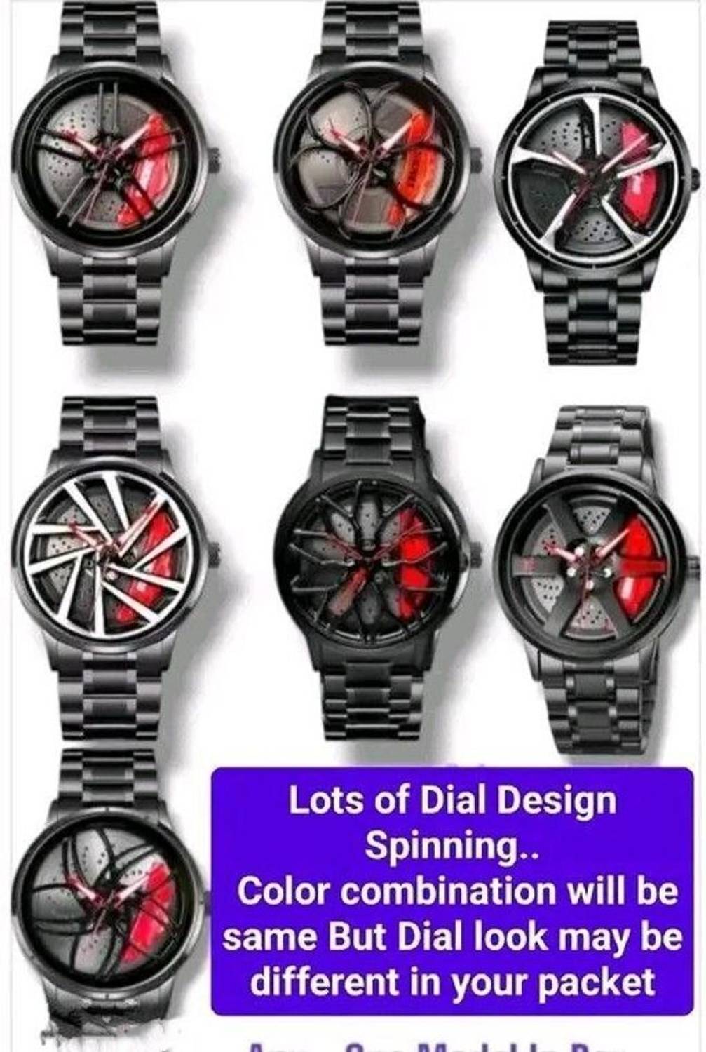 HDITA Men's Red Car Wheel Spinning Gyro Watch - Image 5