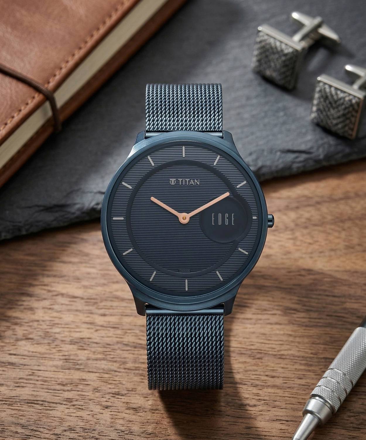 Titan 1843Qm01-Dk555 Edge Blue Dial Men's Watch - Image 2