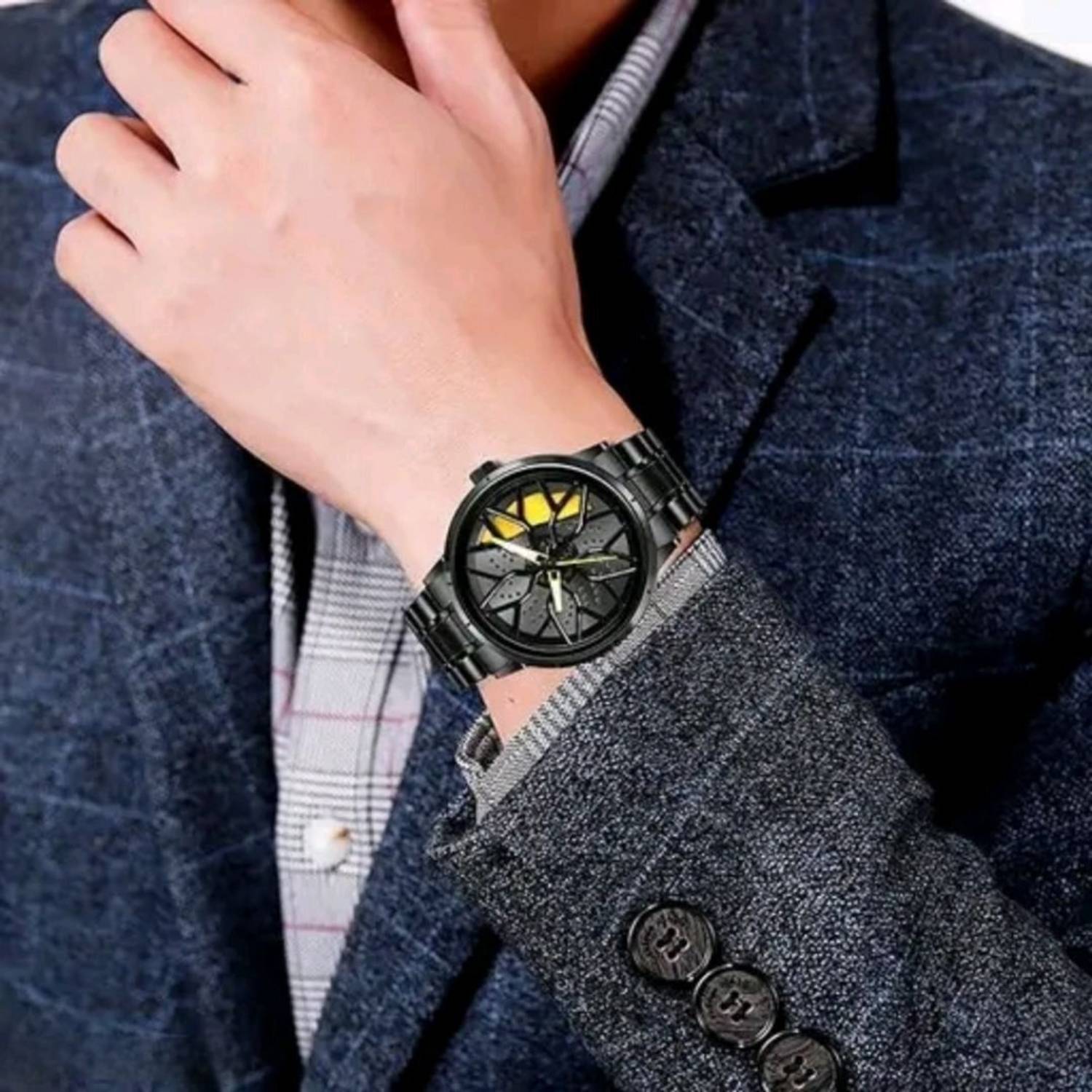 HDITA Men's Red Car Wheel Spinning Gyro Watch - Image 3