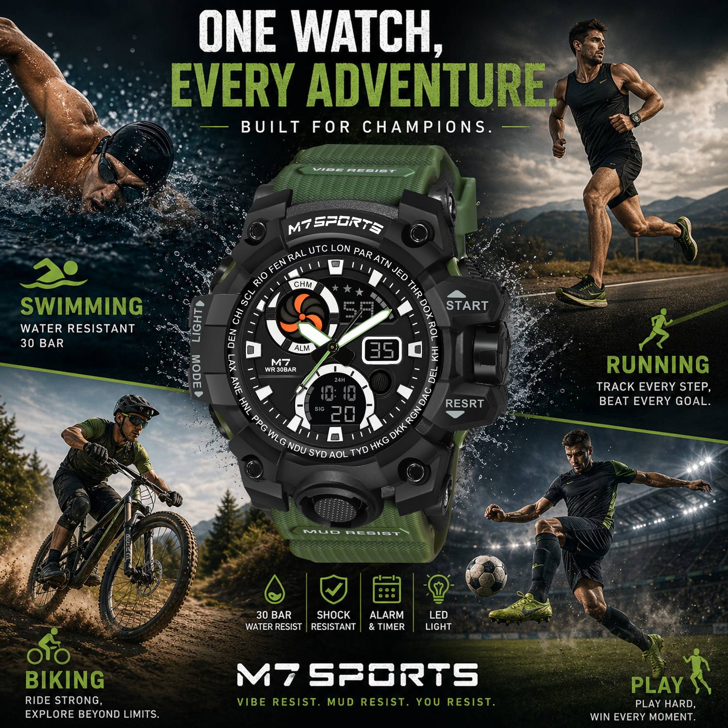 M7 By Metronaut M7-8026 Adventure Expedition Analog-Digital Watch - Image 5