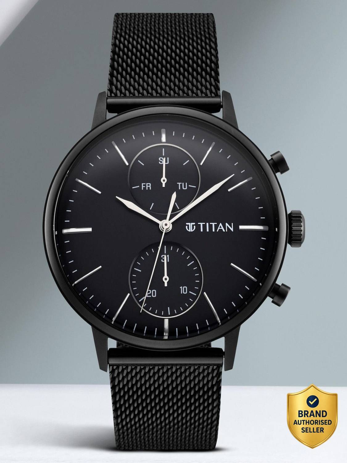 Titan NQ90135NM01 Black Dial Black Strap Analog Watch - Image 1