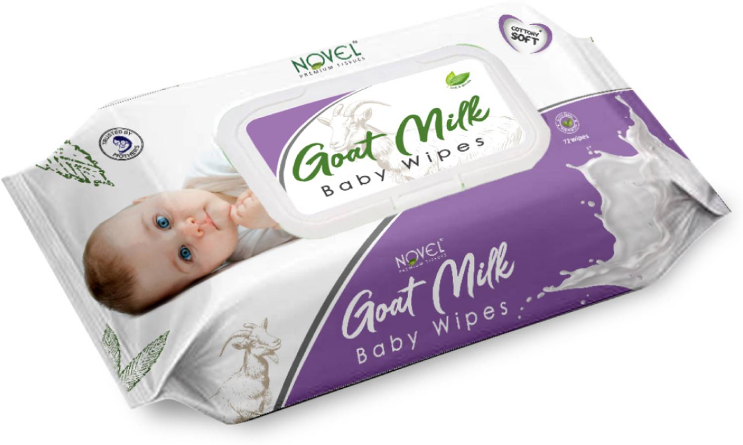 NOVEL Baby Wipes 72's Sheet