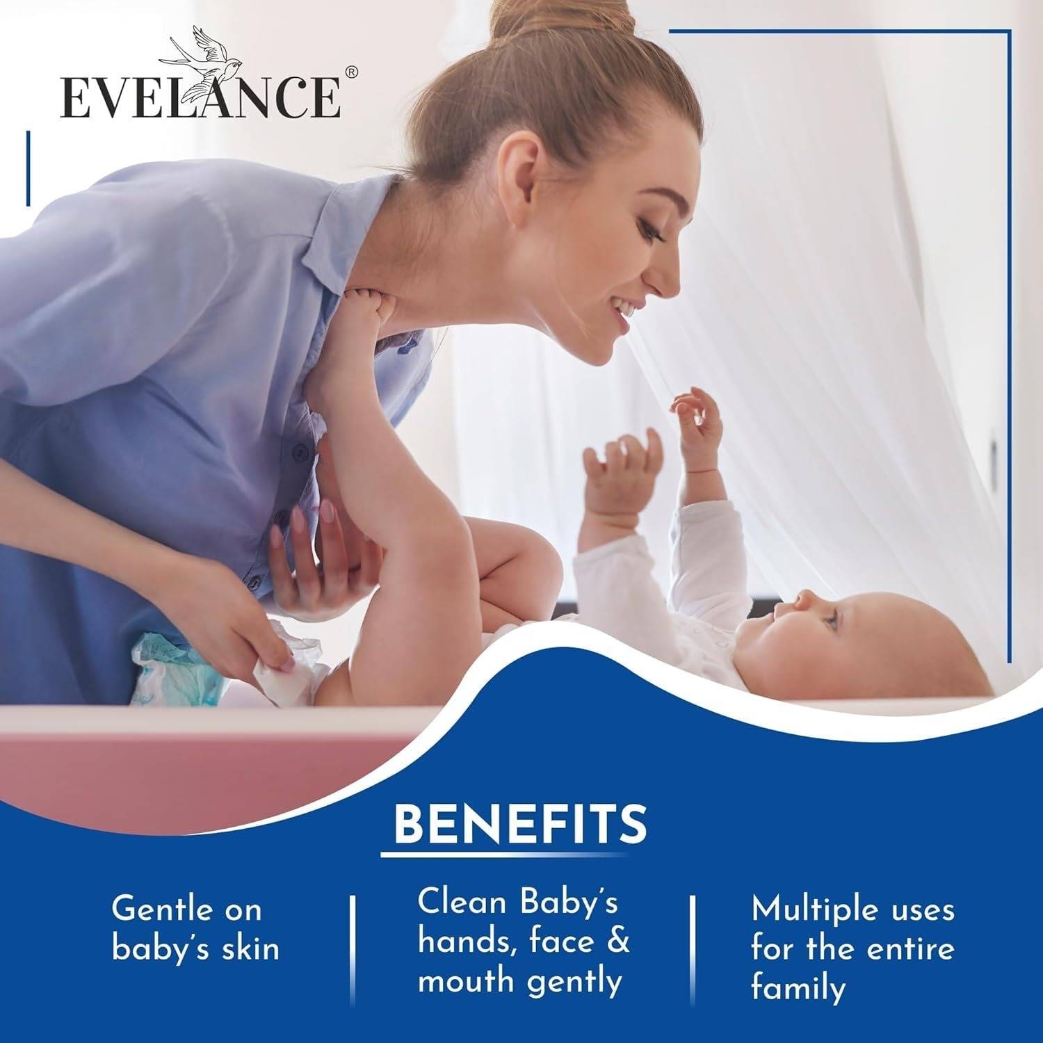 Evelance Baby Wipes 72 Sheets Pack of 3 - Image 3