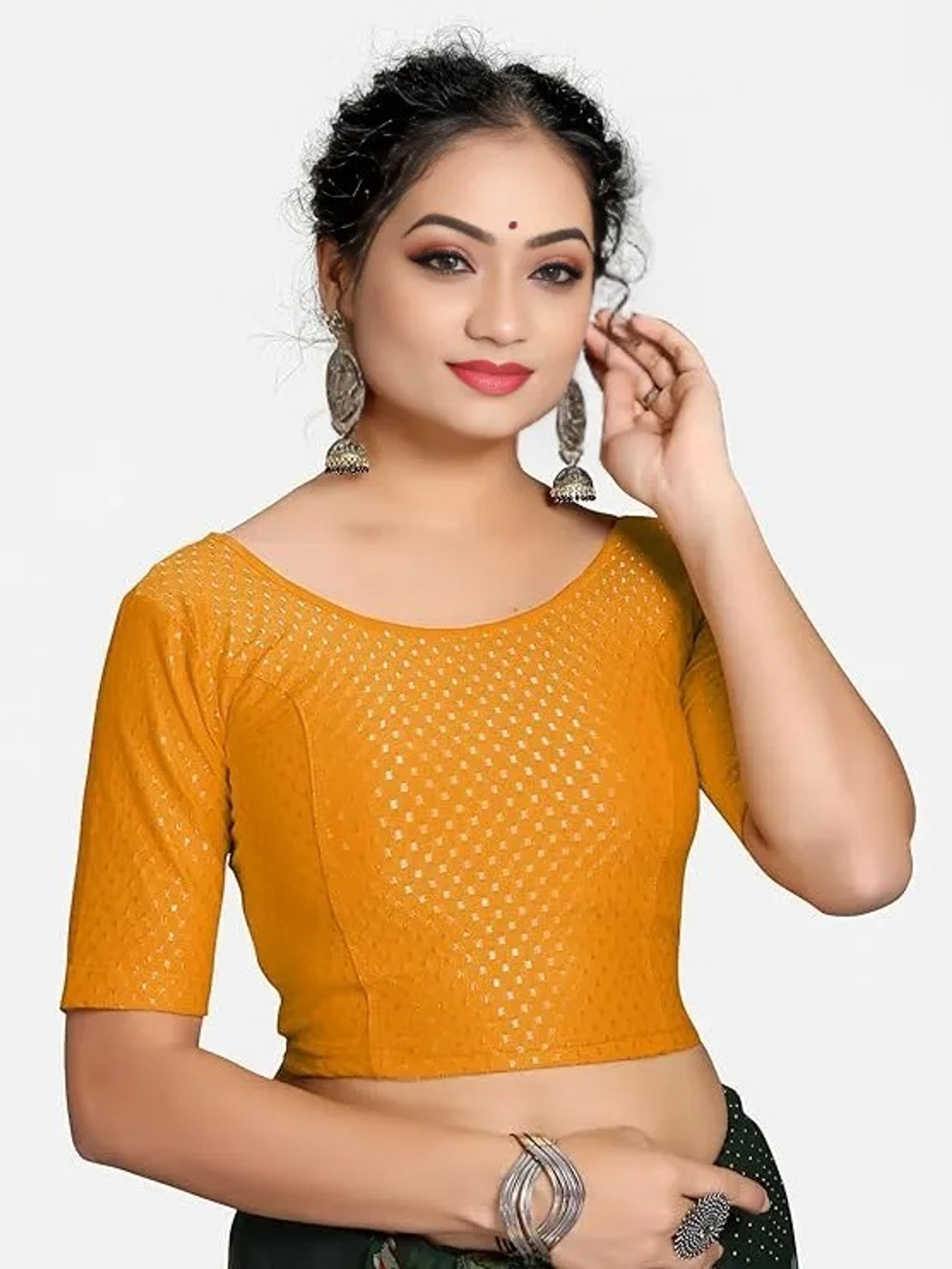 PRITAM TRENDZ Women Round Neck Half Sleeve Blouse